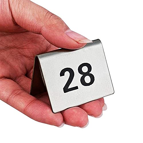 Placa para mesas de restaurante y eventos numerada en acero inoxidable de larga duración 3