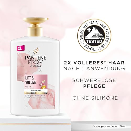 Pantene Pro-V Lift & Volume Haarverdickende Pflegespülung mit Biotin, Silikonfrei 1000ml Pumpspender. Pro-V Miracles Pflegespülung, Angereichert mit Antioxidantien. Sichtbar Dickeres & Volleres Haar