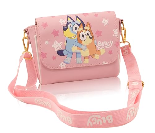 Bluey Purse for Girls | Official Bluey Crossbody Handbag with Adjustable Strap & Magnetic Flap | Toddler Purse Preschool Handbag Small Crossbody Shoulder Bag Mini Purse for Kids Ages 3 and Up