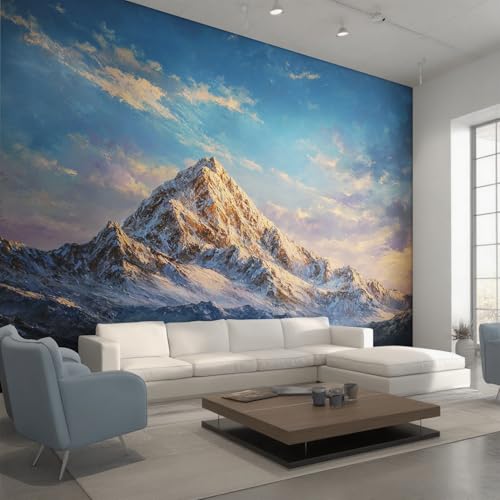 Papier peint intissé montagne enneigée décor panoramique chic - 2
