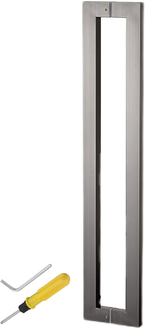 24/31/47inch Stainless Steel Glass Sliding Door Handle Set for Shower/Barn/Interior/Exterior Square Entry Design with Fittings Modern Entry Pull Handle