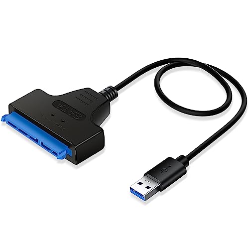 Ainiv Kabel adaptera USB 3.0 na SATA do dysków SSD i HDD 6.3 cm, super szybki transfer danych, zewnętrzny konwerter SATA na USB 3.0, 50 cm