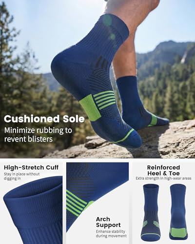 Calcetines de compresión PAPLUS para correr pack de 3 pares acolchados 6