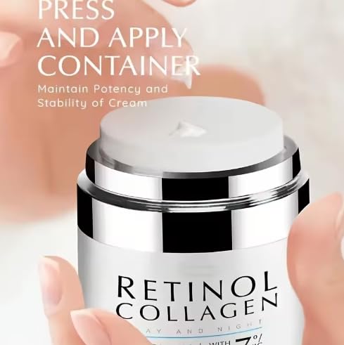 Collagen, Serum, Retinol Anti-Aging Face Cream, Moisturizing with Hyaluronic Acid, Vitamins A B C E, Moisturizing Day and Night Treatment, All Skin Types, Paraben Free, 50mg - Image 2