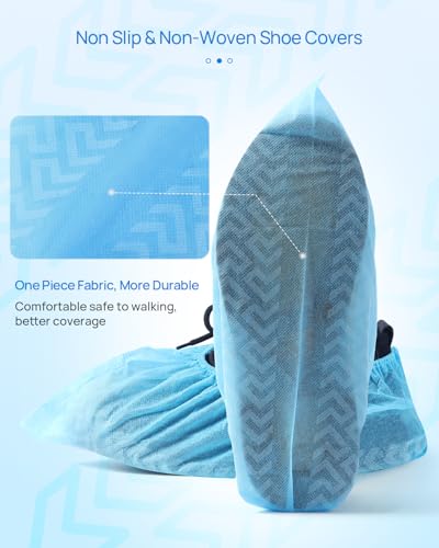 Jmu 13024001 Shoe Covers Disposable Non Slip 100 Pack (50 Pairs) 15.7 Inch Non-Woven Medical Booties Shoe Covers thumb #1