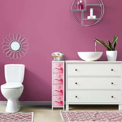 Sorbus 4-Drawer Narrow Dresser for Bedroom (Tie-dye Pink) by Sorbus - Used condition - Image 5