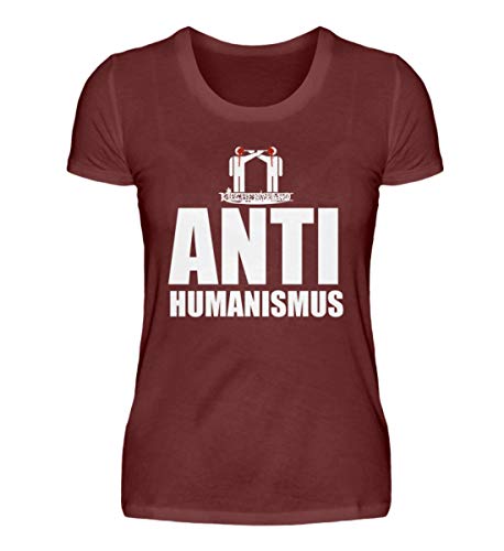 T-shirt haut de gamme femme Antihumanisme rouge XL pour affirmer votre liberté d'expression