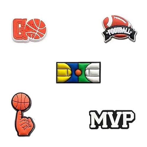 BOWNDY 50pcs Random Sports Charms for Clog Shoe Decoration,Basketball Baseball Hockey Lacrosse Softball Soccer Football Volleyball Sneakers Charms by BOWNDY - Used condition - Image 5