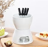 FARYODI Schokoladenfondue Set mit 4 Gabeln, Schoko-Fondue Schmelztopf 400ml...