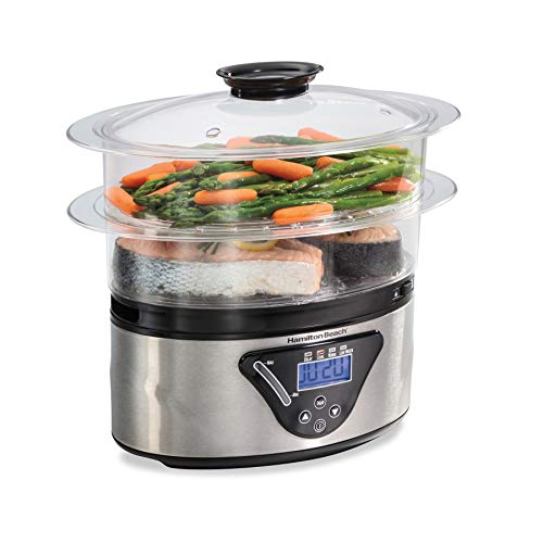 Comparison: Rice And Vegetable Steamer 5 Hamilton Beach Digital Electric Food Steamer & Rice Cooker for Quick, Healthy Cooking for Vegetables and Seafood, Stackable Two-Tier Bowls, 5.5 Quart, Black & Stainless Steel