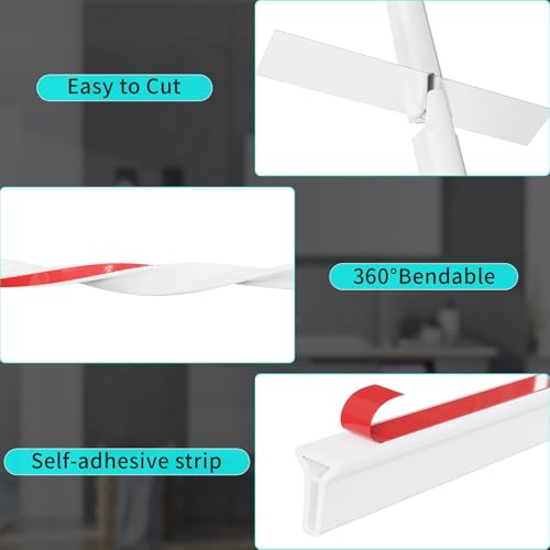 Image of Hi-Na 3ft /5ft /6ft /8ft10ft Collapsible Shower Threshold Water Dam Watei Barrier for Shower and Water Stopper Keeps Water Inside Water Threshold for Wet and Dry Separation (8ft)