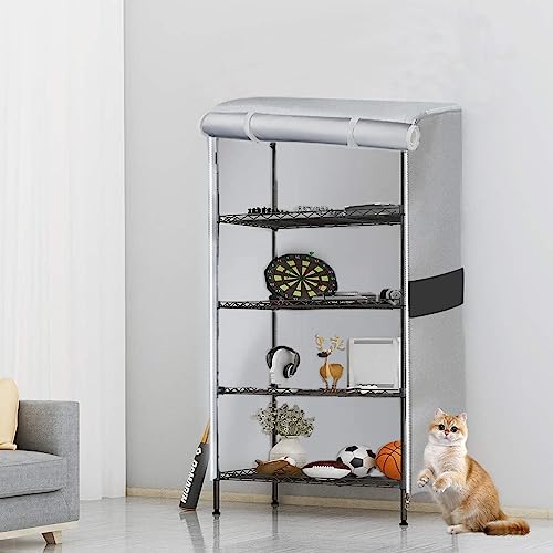 MOLLYAIR Drahtgitter-Abdeckung, wasserdicht und staubdicht, Nylon-Schnalle, feste Regalabdeckungen für Drahtregale, 91,4 x 45,7 x 183,9 cm