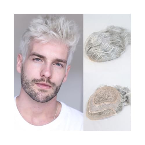 Postiche for homme #1B90 en cheveux gris pour rester confiant au bureau comme au sport