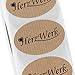 Produktbild 100 Stück Etiketten Aufkleber NATURAL braun mit Druck individuell 6 x 4 cm oval