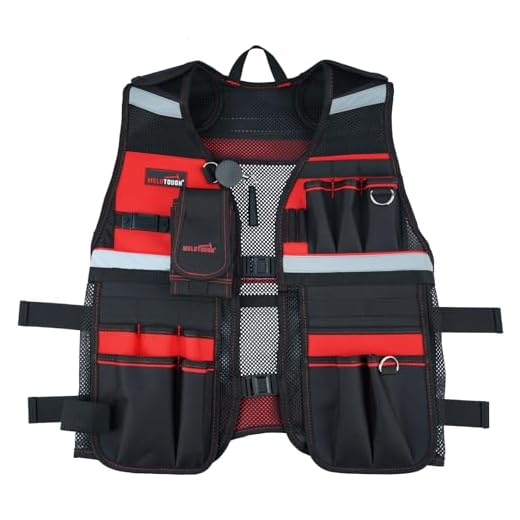 MELOTOUGH Tool Vest,Tool Vest Electrician,Tool Vest for Carpenters,Tool Vest for Men Construction,Tool Vest for Handyman,Tool Vest for Men,Safety Tool Vest for Men