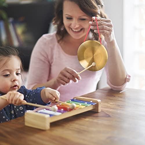 LAMEK 15 cm Hand Gong Messing Handgong Kupfer Opera Percussion mit Runden Hammer Musik Intelligenz Spielzeug Instrument für Kinder Kapelle Schule Musikunterricht - Image 4