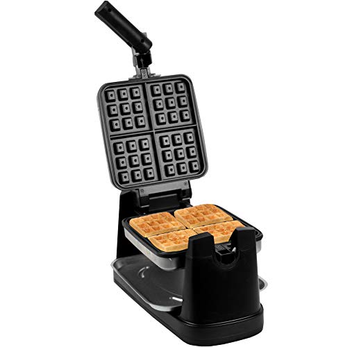 Syntrox Germany Chef Maker 1600 Watt Waffelautomat 200° Drehbares Edelstahl Waffeleisen für Original Belgische Waffeln – Bild 3
