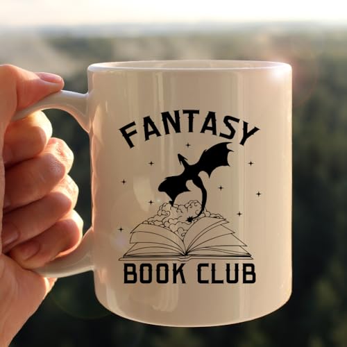 Caneca de Porcelana Quarta Asa Book Club 325ml | Tema Literário para Leitores Caneca de café inspirada em produtos Fourth Wing para presentes de amantes de livros de fantasia