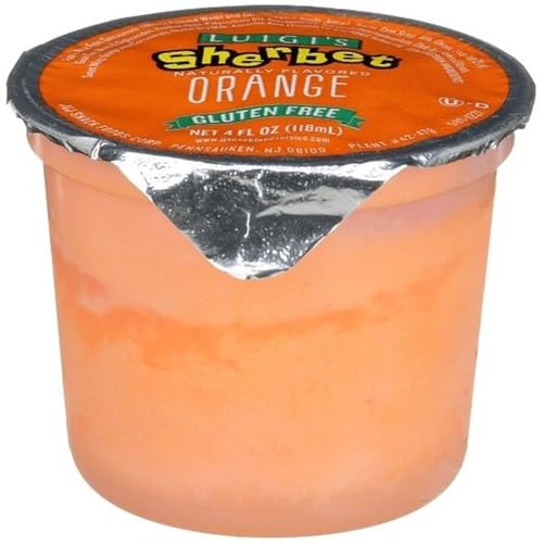 Luigis Orange Sherbet Cup, 4 Ounce -- 96 per case.