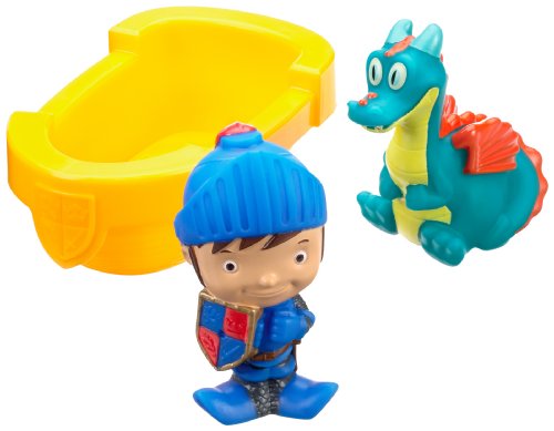 Mattel Fisher-Price Y8131 Mike le chevalier, Mike et Löschi Éclabousseurs bain - Version Allemande