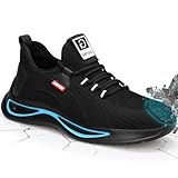 Picture of GLANOUDUN Steel Toe Shoes for Men Lightweight Work Shoes for Men Black Steel Toe Sneakers Comfortable Safety Tennis Sneakers Indestructible Men's Safety Footwear Industrial Construction Blue