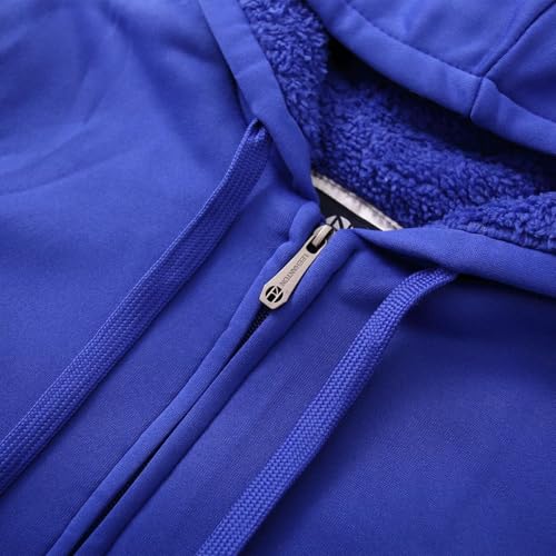 Image of LeeHanTon Men Fleece Jacket Lightweight Sherpa Fleece Jackets Zip Up Hoodie Lined Sweatshirt Coat with Pockets