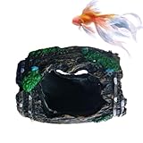 Joyas para acuario, diseño de barril roto, decorativo de resina, joyas de acuario artificiales para animales pequeños, como peces luchadores, tortugas, medusas, reptiles de agua dulce y