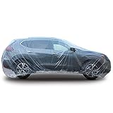 OxGord Plastic SUV and Van Cover- Disposable Water Resistant Dustproof All Weather Temporary Dust Rain Over-Spray Paint Protective Clear Tarp