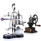 FYHKF Vakuum-Kaffeebereiter Siphon Kaffeemaschine Set Coffee Siphon Technia Temperatur einstellbar Belgischer Topf Große Handradschleifmaschine