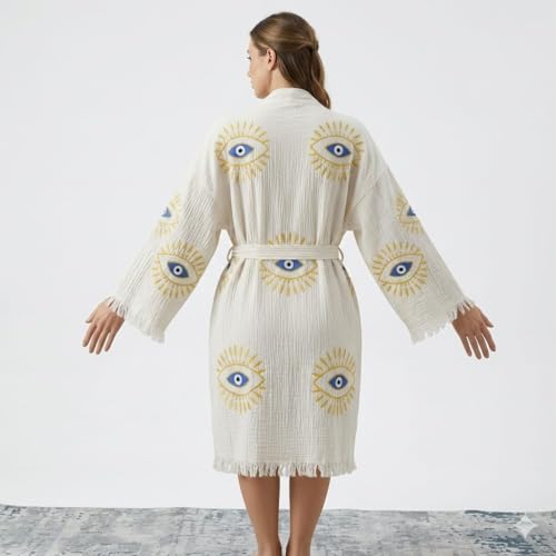 Image of Evil Eye Kimono Robe - Beach Kimono Coverups for Woman