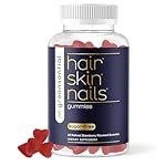 Sugar-Free Hair, Skin & Nails Gummies | Full Complex + 5,000 mcg Biotin | Supports Hair Growth, Vibrant Skin, & Strong Nails for Women & Men | Vegetarian, Non-GMO Verified, Made in USA