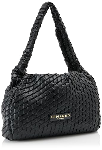 Ermanno Firenze Para Mujer. 12401837 Bolso S Hobo Teagan Negro (Osfa), Casual, Poliuretano - 2