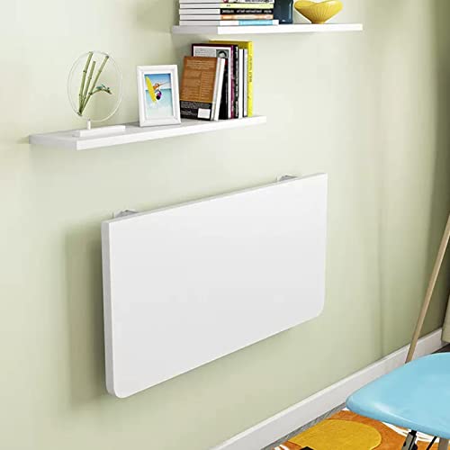 Table pliante murale buanderie en bois blanc et établi rabattable compact