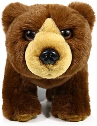 Zoocolo Brown Bear Plush,Realistic Stuffed Animal Toy,Brown Grizzly Bear,Gift for Kids,11"