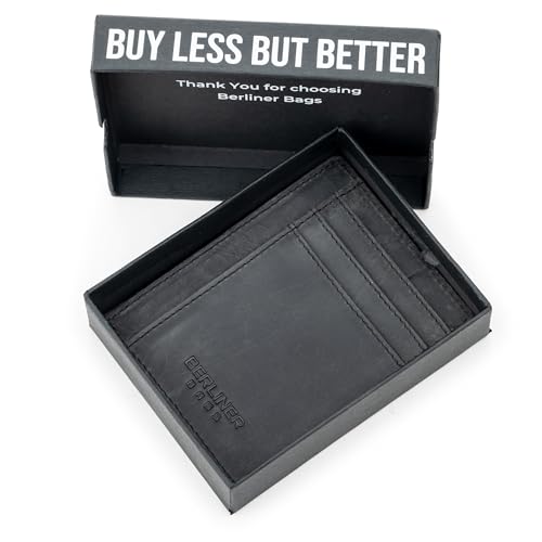 Image of BERLINER BAGS Full Grain Leather Front Pocket Wallet Men Karl, Dark Grey