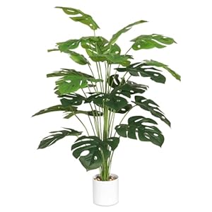 71CM Künstliche Pflanze Große, Tropische Palme Gefälschte Monstera Baum im Topf Kunstpflanzen Faux Pflanze für Outdoor Indoor Haus Garten Büro Dekoration