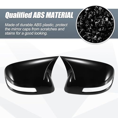 X AUTOHAUX 1 Pair Car Rear View Driver Passenger Side Mirror Cover Cap Overlay Gloss Black for Honda Civic 9th Gen 2012 2013 2014 2015 Mirror Guard Covers Exterior Decoration Trims by X AUTOHAUX - Image 4