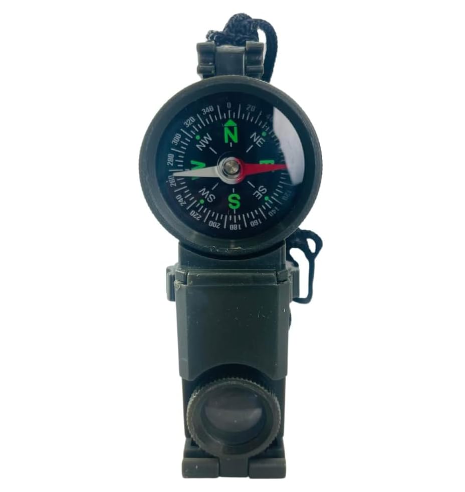 ADROIT (2 Pack) Herramienta de Supervivencia Multifunción para Niños | Brújula de 1.25" (3.2 cm) y Espejo de Señalización | Binoculares Compactos | Perfecto para Senderismo, Camping y Exploración | con Cordón de Nylon miniatura 7
