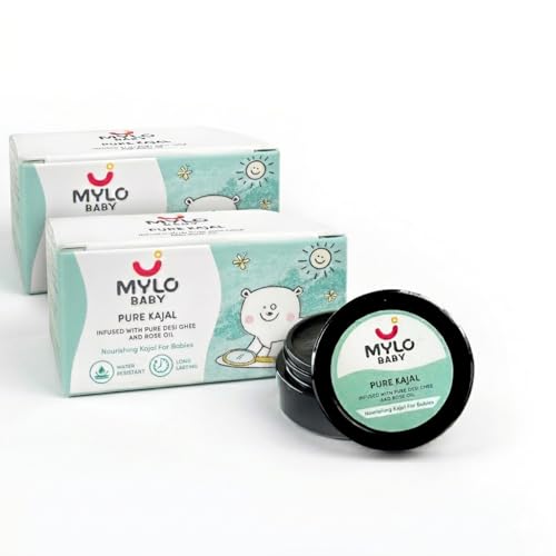 Image of Mylo Baby Pure Kajal 5gm | Dermatologically Tested | 100% Natural with Pure Desi Ghee (5 g (Pack of 2))