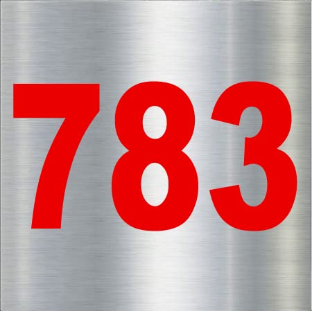 Number Plate 783 Room, Door No,Rack Numbers Warehouse, Steel Brushed ...