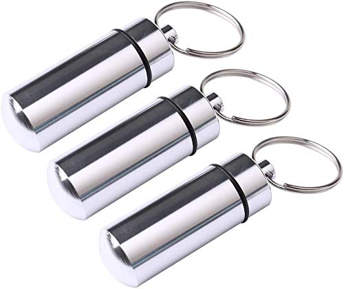 Large Emergency Cash Stash Pill Keyring Aluminium Container by Harts by Harts