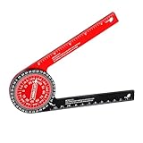18.5cm/7.3in Miter Saw Protractor, Aluminum Miter Protractor for Inside/Outside Corner Measurement Angle Finder Tool with Precision Engraved Scales for Carpenters Plumbers DIY Projects