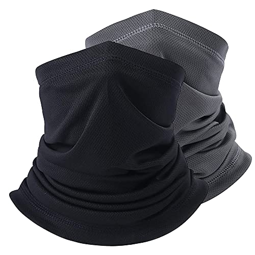 Summer Face Scarf Neck Gaiter Windproof Anti-dust Mask (Black, Grey)