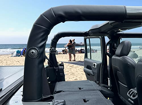 Shadeidea Jt Roll Bar Padding Compatible With Jeep Gladiator (2018-Current) - Black Vinyl Foam Laminated Pad Cover Kit Protection Sahara Rubicon With Grab Bag - 3 Years Lasting #TOP3