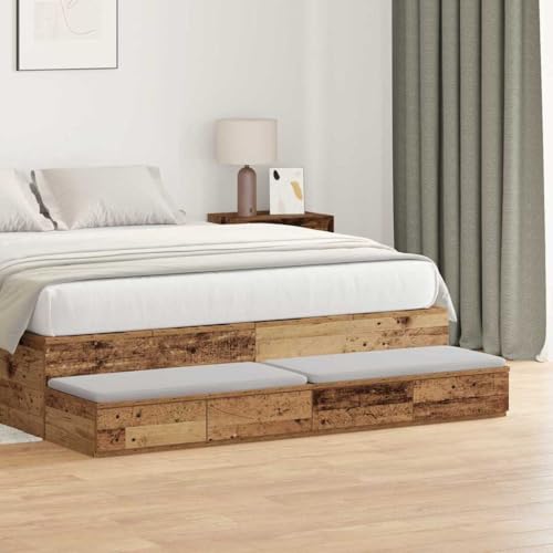 Cajones de cama madera vieja 150 cm mobiliario mesitas de noche 866961 2