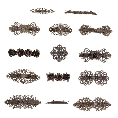 Épingles cheveux vintage antidérapantes en lot de 14 barrettes rétro