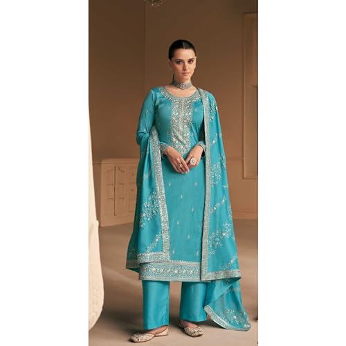 Indian Beautiful Designer Ready to Wear Heavy Worked Salwar Kameez Palazzo Suits2