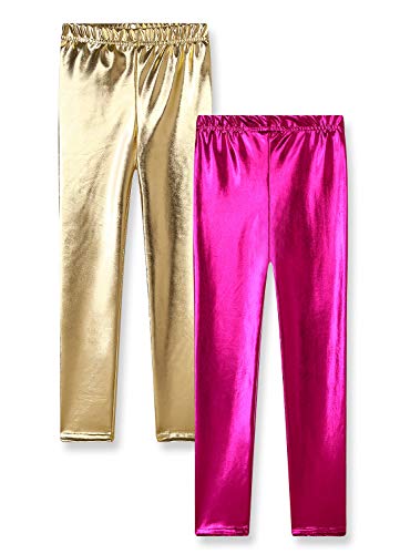 Fitcat Kids Toddler Girls Faux Leather Pants Shiny Strech Leggings Tights(Pink,8T-9T) #TOP2