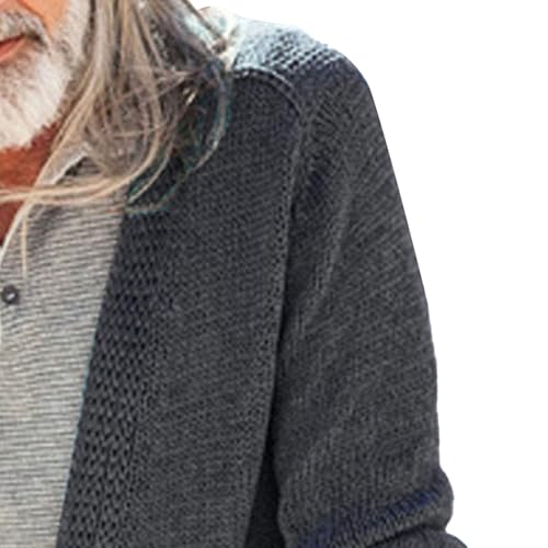 Men's Loose Fit Solid Knitted Sweater Two Button Closure V Neck Sweater Cardigan Casual Regular Sweaters3