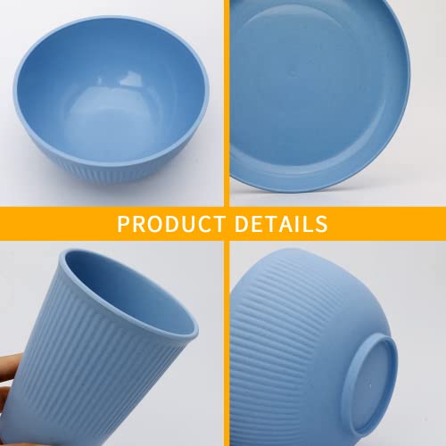 Wheat Straw Dinnerware Set, 18 Pcs Unbreakable Reusable Plates, Cups And Bowls Set For 6, Lightweight Dinner Plates And Bowls, Top-Rack Dishwasher Safe #TOP2